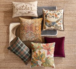 Pheasant Embroidered Pillow Cover