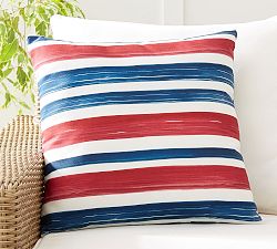 Star Striped Reversible Outdoor Pillow