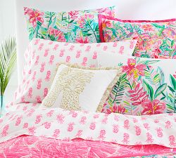 Lilly Pulitzer Flamenco Pineapple Embroidered Filled Pillow
