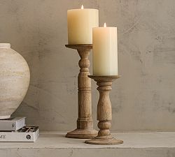 Kadence Turned Wood Candle Holder