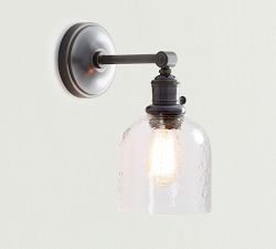 Textured Glass Straight Arm Sconce (5'')