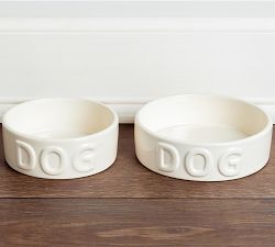 Classic Dog Bowl, Set of 2 - White