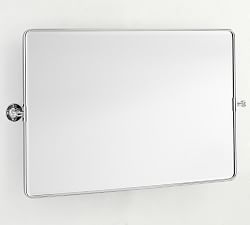 Vintage Double Wide Rounded Rectangular Pivot Mirror