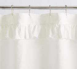 Belgian Flax Linen Ruffle Shower Curtain