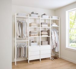 Essential Walk-In Closet by Hold Everything, 8' Hanging System with 3 Drawers​