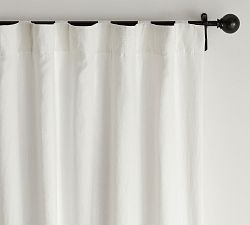Open Box: Belgian Flax Linen Blackout Curtain, 50" W x 108" L - Classic Ivory