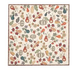Aldo Pumpkin Embroidered Cotton/Linen Table Throw