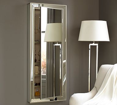ポッタリーバーン アンティーク調 壁掛けジュエリーホルダー Park Mirrored Jewelry Closet | Pottery Barn
