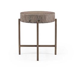 Fargo Round Reclaimed Wood End Table (18")