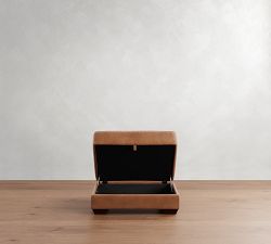 Big Sur Square Arm Leather Sectional Storage Ottoman