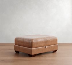 Big Sur Square Arm Leather Sectional Storage Ottoman
