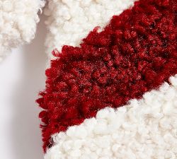 Cozy Teddy Candy Cane Shaped Stocking