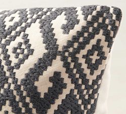 Donner Embroidered Lumbar Pillow Cover