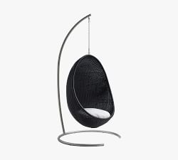 Nanna Ditzel Rattan Hanging Outdoor Egg Chair with Stand