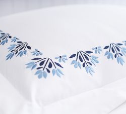 Blossom Embroidered Organic Percale Sham