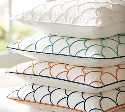 Scallop Embroidered Pillow Cover