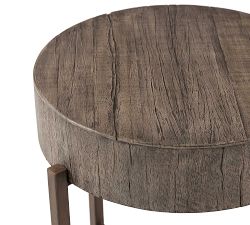 Fargo Round Reclaimed Wood End Table (18")