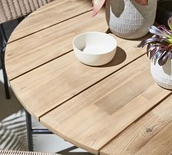 Get the Look: Tulum FSC® Acacia Round Outdoor Dining Table + All-Weather Wicker Stacking Chair