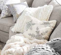 Haylie Embroidered Flannel Pillow Cover