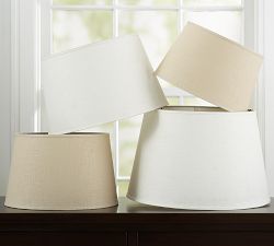 Linen Tapered Lamp Shade, Taped Edge (12"-16'')