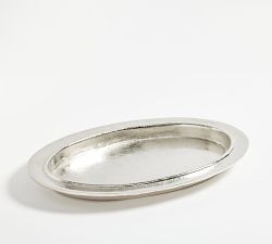 Rustic Metal Handcrafted Oval Serving Platter