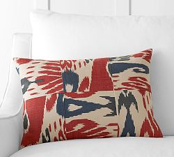 Patchwork Ikat Lumbar Pillow Cover