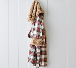 Stewart Plaid Flannel Faux Fur Robe