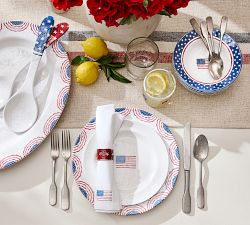 Americana Star Enamel Napkin Rings - Mixed Set of 4