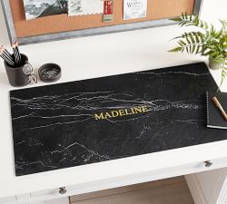 Black Marble Desk Blotter