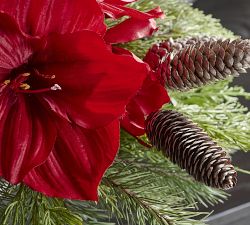 Faux Amaryllis &amp; Pinecone Bundle