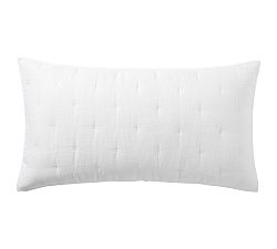 Open Box: European Flax Linen Waffle Quilted Sham, King Set of 2 - White