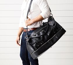 Personalized Saddle Leather Travel Collection - Black