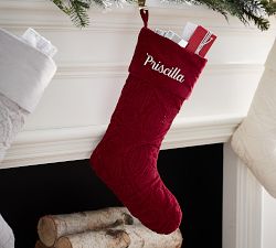 Scroll Quilted Velvet Stockings