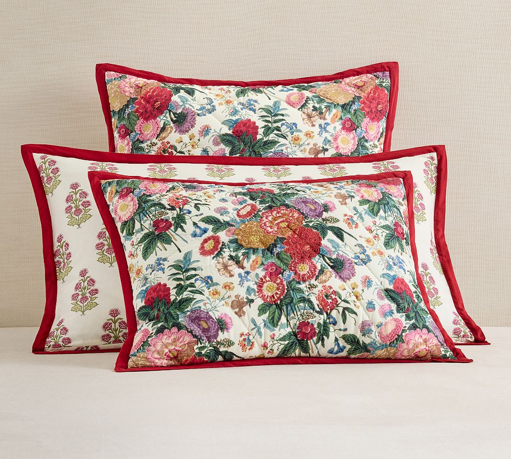 Margeaux Floral Reversible Quilted Shams by Pottery Barn
