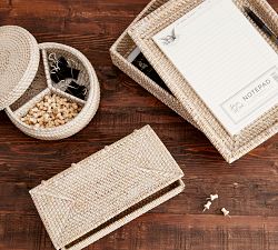 Tava Handwoven Office Accessories - Whitewash