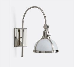 Arc Industrial Milk Glass Sconce (18'')