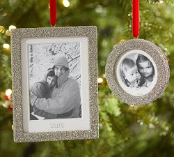 Dated Glitter Frame Ornament - Rectangle
