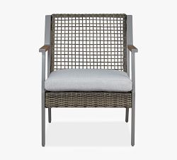 Klein Wicker Outdoor Lounge Chairs, Set of 2