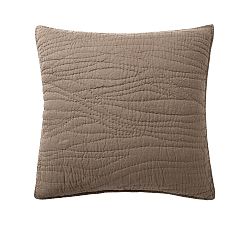 Open Box: Belgian Flax Linen Handcrafted Quilted Sham, Euro, Set of 3 - Café Noir
