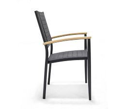 Talavera Teak Rectangular Outdoor Dining Table with Beech Dining Armchair Set