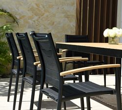 Talavera Teak Rectangular Outdoor Dining Table with Beech Dining Armchair Set