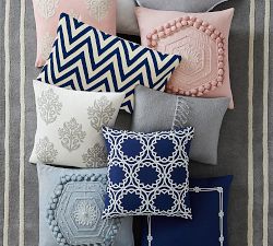 Geo Circle Embroidered Pillow Cover