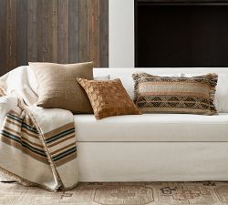 Basketweave Suede Pillow