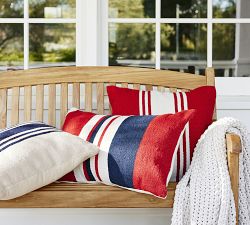 Modern Farmhouse Multi Striped Outdoor Lumbar Pillow
