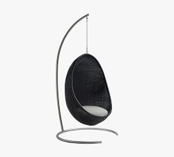 Nanna Ditzel Rattan Hanging Outdoor Egg Chair with Stand