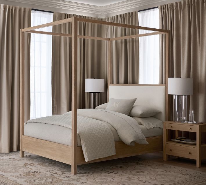 Lot De 2 Rideaux Pottery Barn Emery En Lin Mélangé, Beige, 100x108 Cm, Neufs Sous Emballage
