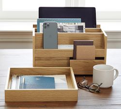 Folsom White Oak Desktop Organizer