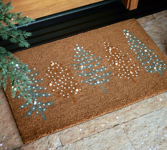 Metallic Trees Light Up Doormat