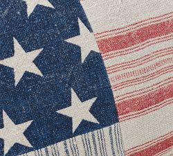 Pieced Flag Linen Lumbar Pillow Cover