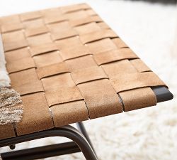 Shay Woven Leather Accent Chair